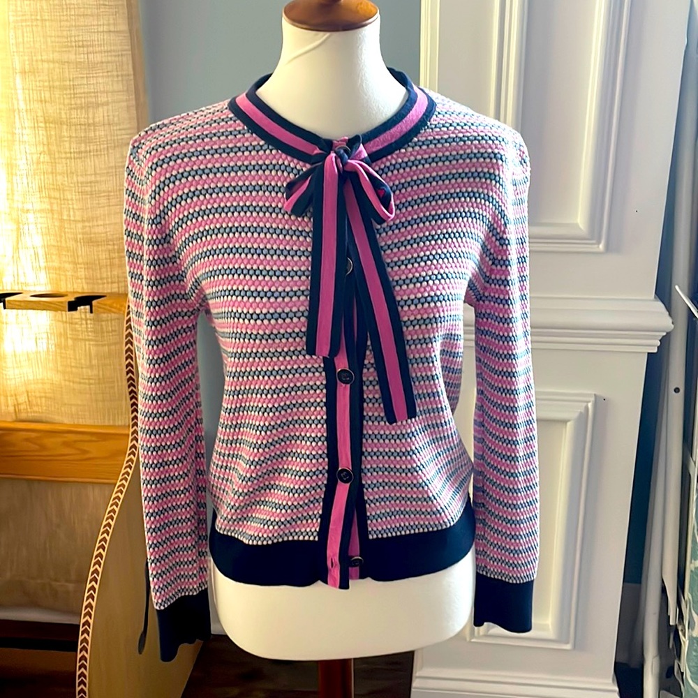 Tie front button cardigan